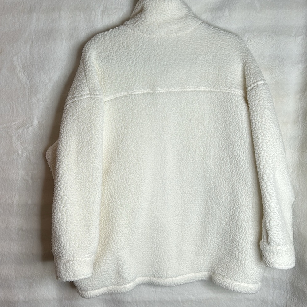 Aerie Dream Sherpa Jacket Oversized Fall Winter Cozy Button Down - Size Large - Picture 6 of 13
